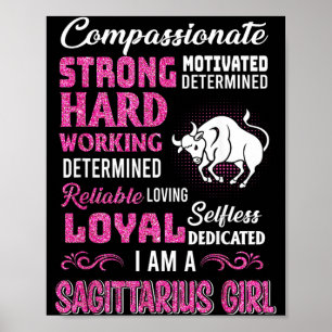 Sagittarius Tjej Födelsedags Tröjor Roligt Novembe Poster