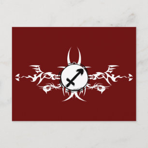 Sagittarius Tribal vykort