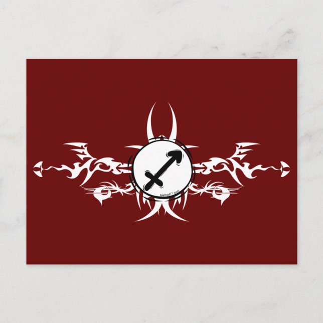 Sagittarius Tribal vykort (Framsida)