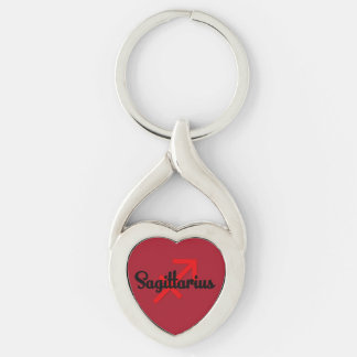 Sagittarius Twisted Heart Silverfärgad Nyckelring