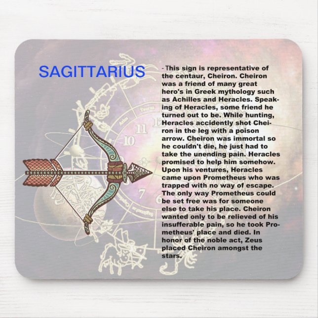 Sagittarius ursprung mousepad musmatta (Framsidan)