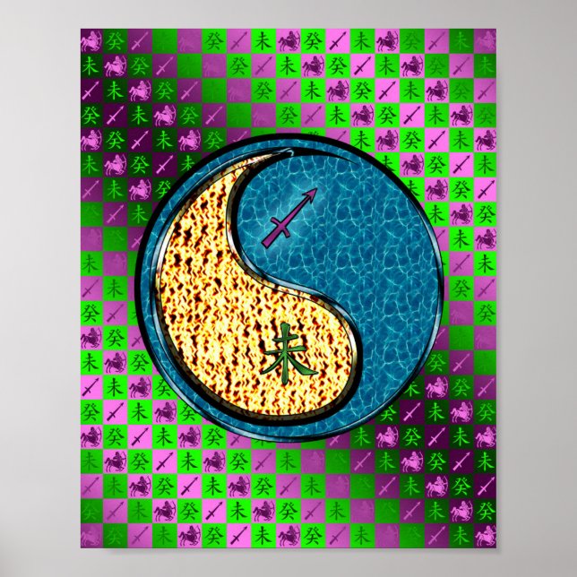 Sagittarius & Vatten Goat Poster (Framsidan)