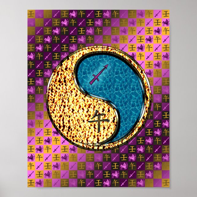 Sagittarius & Vatten Horse Poster (Framsidan)