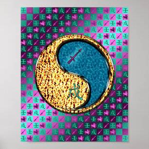 Sagittarius & Vatten Hund Poster
