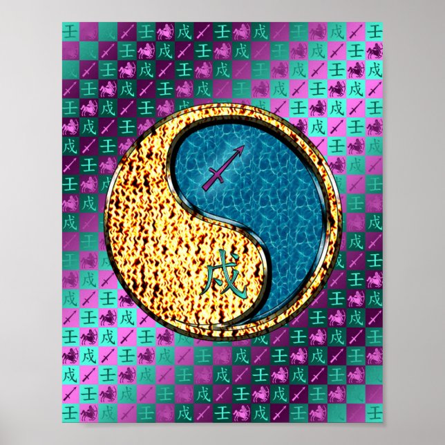 Sagittarius & Vatten Hund Poster (Framsidan)