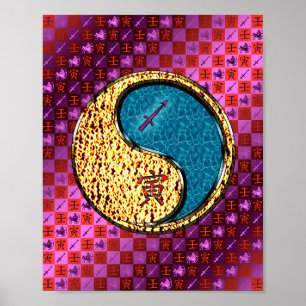 Sagittarius & Vatten Tiger Poster