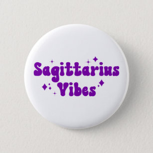 Sagittarius Vibes Zodiac Astrology Lila Stars Knapp