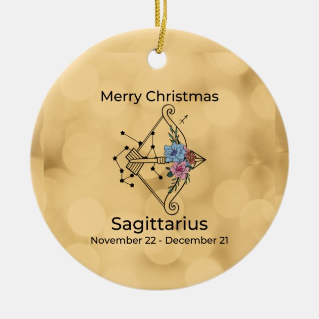 Sagittarius Vintage Inspired jul Ornament (Framsidan)