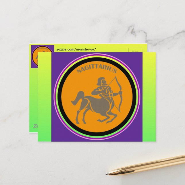 Sagittarius vycard vykort (Fram/Back In Situ)