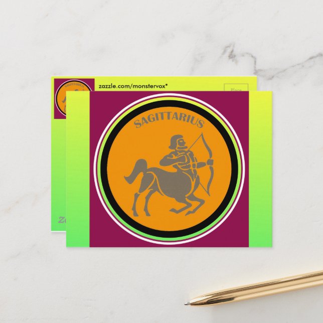 Sagittarius vycard vykort (Fram/Back In Situ)