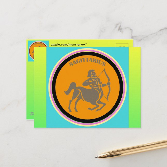 Sagittarius vycard vykort (Fram/Back In Situ)