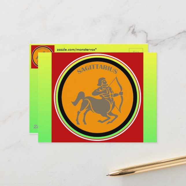 Sagittarius vycard vykort (Fram/Back In Situ)