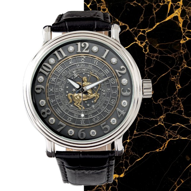 Sagittarius Watch, zodiac Sign, Steampunk, gems Armbandsur (Sagittarius Watch, Astrology, Zodiac Signs)