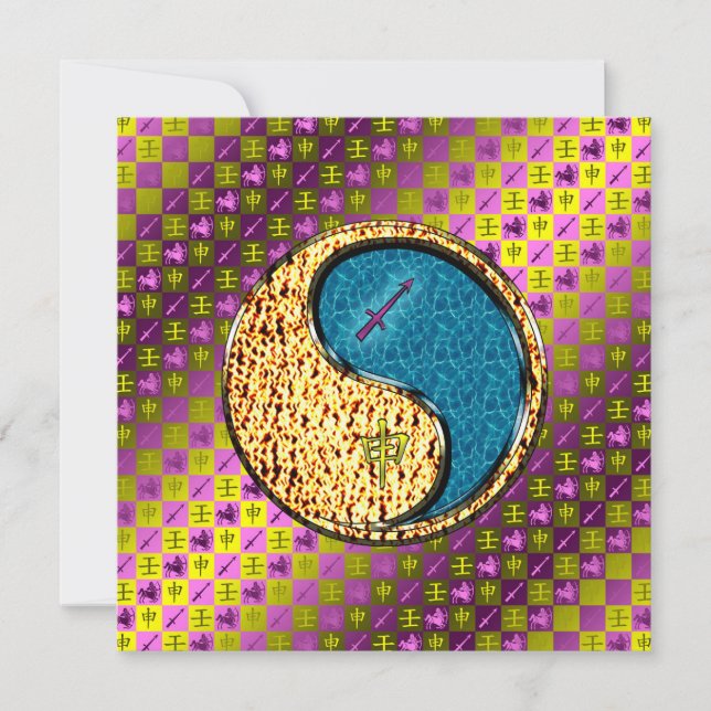 Sagittarius & Water Monkey Kort (Framsida)