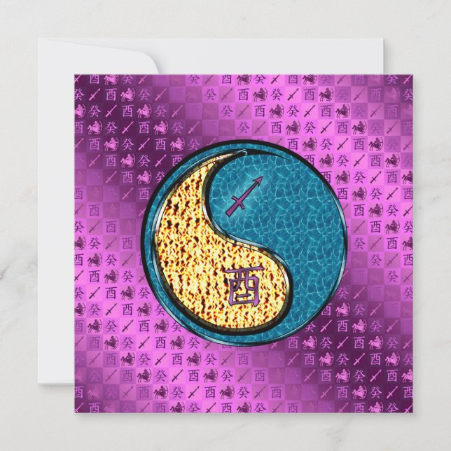 Sagittarius & Water Rooster Kort (Framsida)