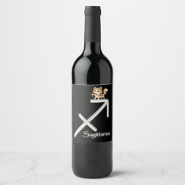Sagittarius Wine Label Vinflaska Etikett