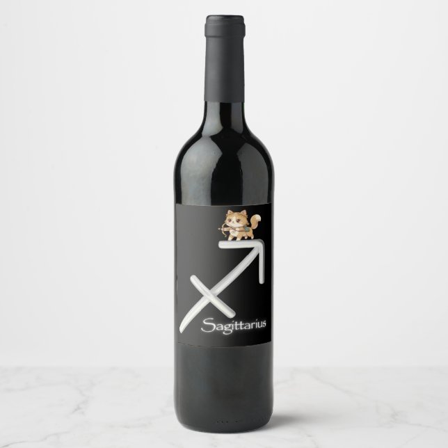 Sagittarius Wine Label Vinflaska Etikett (Framsida)