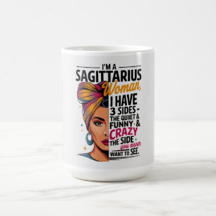 Sagittarius Woman med tre sider Funny Gift Kaffemugg