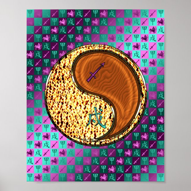 Sagittarius & Wood Hund Poster (Framsidan)