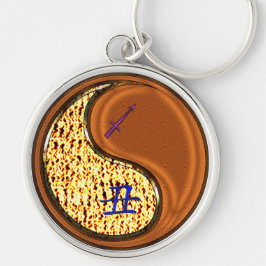 Sagittarius & Wood Ox Rund Silverfärgad Nyckelring