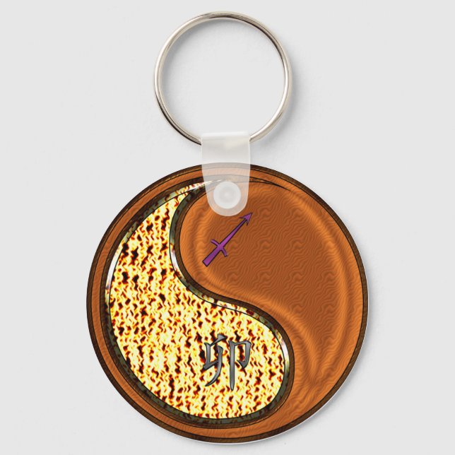 Sagittarius & Wood Rabbit Nyckelring (Framsida)