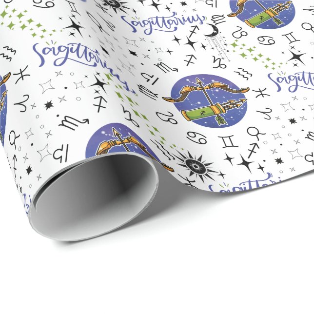 Sagittarius Wrapping Papper Presentpapper (Rullad Hörn)