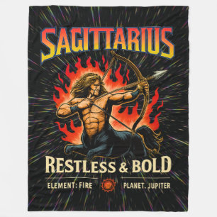 Sagittarius Zodiac 80's Sten Band Inspired Fleecefilt