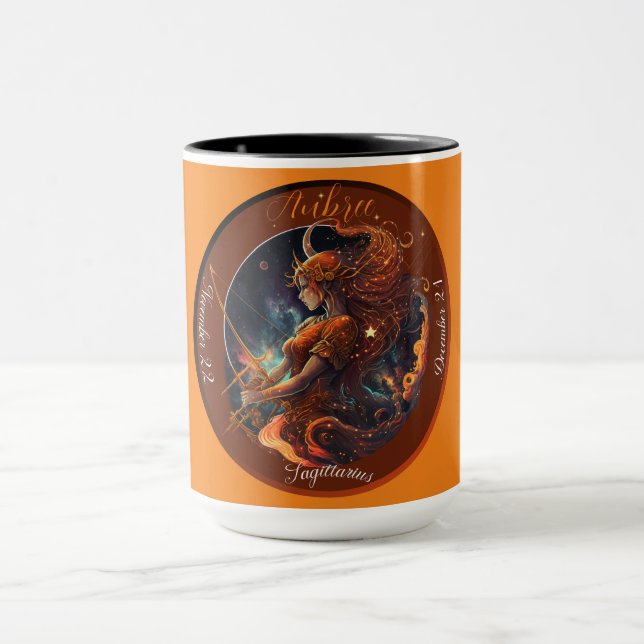 Sagittarius Zodiac Anpassade Dagen kaffe Mugg (Center)