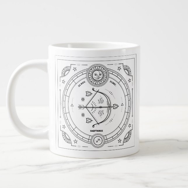 Sagittarius Zodiac Anpassningsbar Birthday Mugg Jumbo Mugg (Vänster)