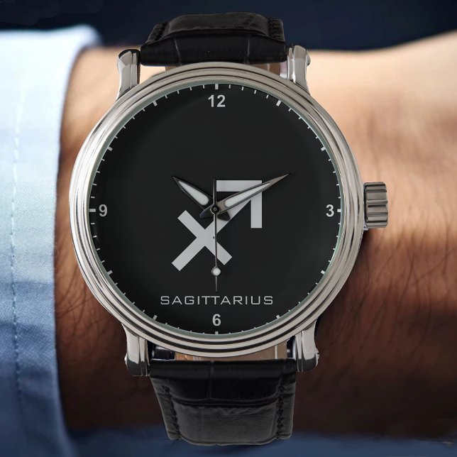 Sagittarius Zodiac Anpassningsbar Text enkel minim Armbandsur (Skapare uppladdad)