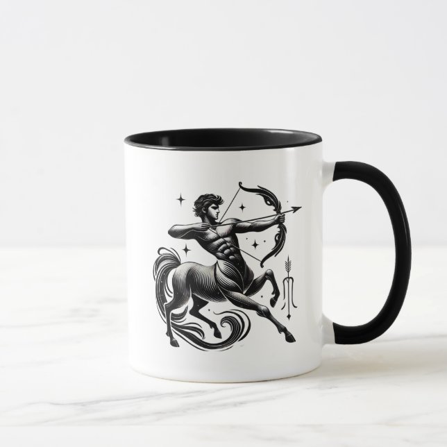 Sagittarius Zodiac Archer Astrology Gift Mugg (Höger)