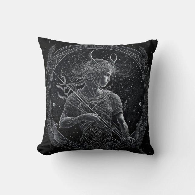 Sagittarius Zodiac Astrological Kudde (Framsida)