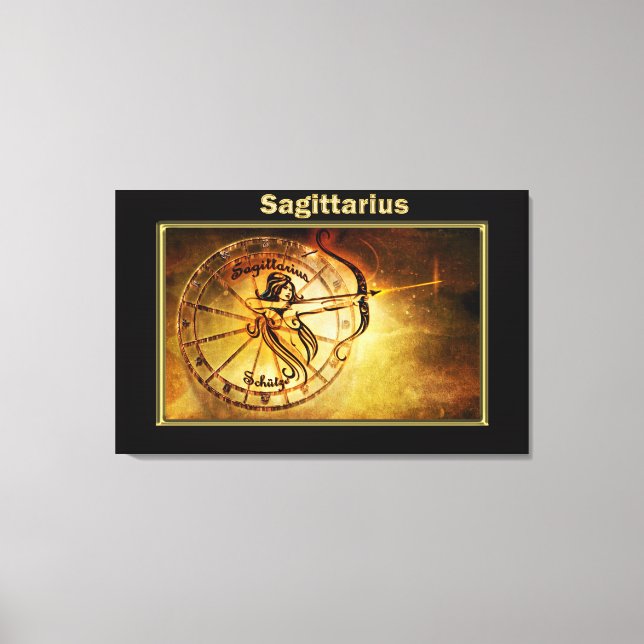 Sagittarius Zodiac Astrologidesign Canvastryck (Framsida)