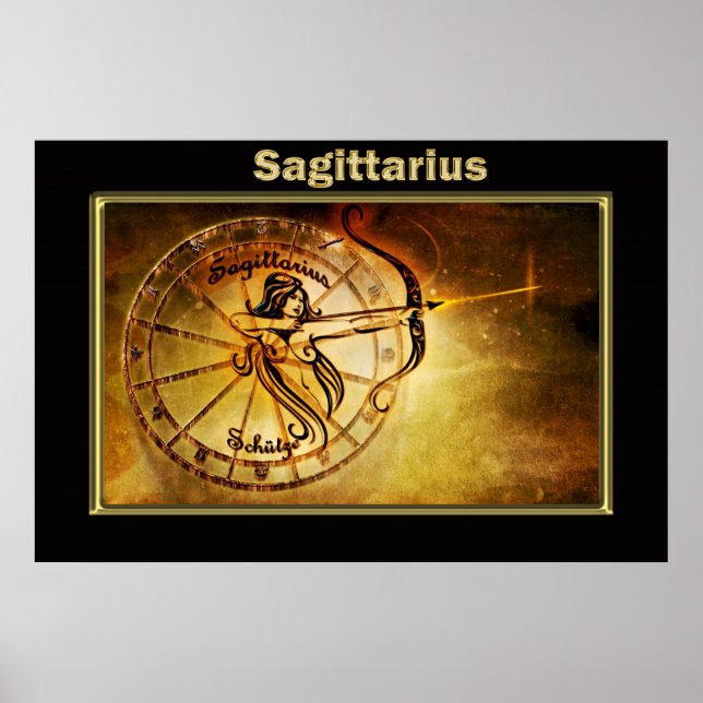 Sagittarius Zodiac Astrologidesign Poster (Framsidan)