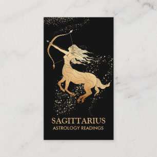 *~* SAGITTARIUS Zodiac Astrology Läser svart Visitkort