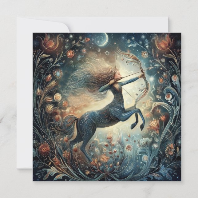 Sagittarius Zodiac Astrology Mystical Birthday Kort (Framsida)
