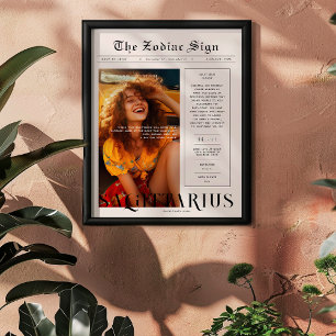Sagittarius Zodiac Astrology Photo Newspaper Poster