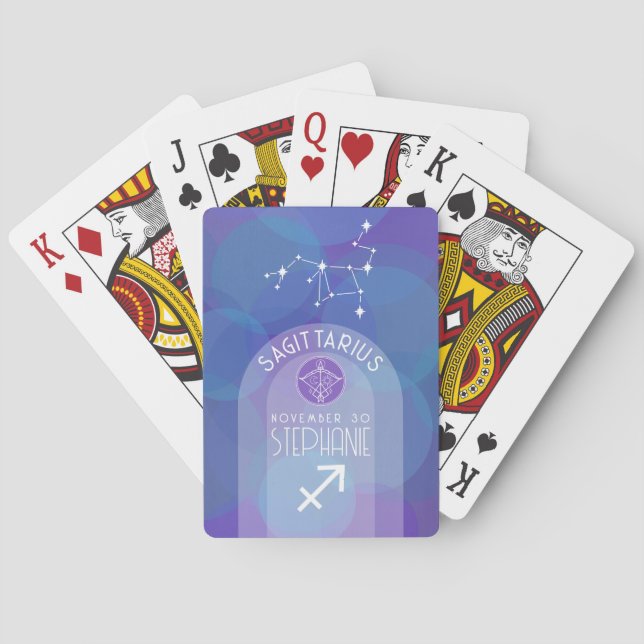 Sagittarius Zodiac Astrology-tecken Foto Birthdate Casinokort (Baksidan)