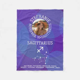 Sagittarius Zodiac Astrology-tecken Foto Birthdate Fleecefilt