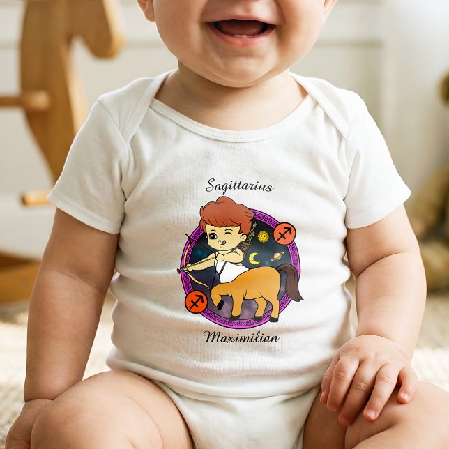Sagittarius Zodiac Astrology Tecknad Horoscope T Shirt (Skapare uppladdad)