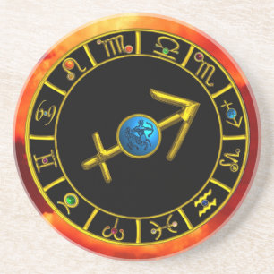 SAGITTARIUS ZODIAC BIRTHDAY JEWEL Astrology Diagra Underlägg