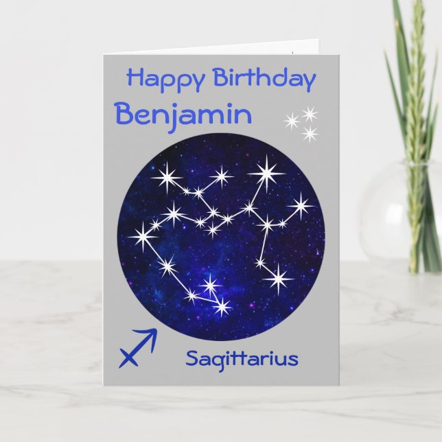 Sagittarius Zodiac Birthday-kort Kort (Framsida)
