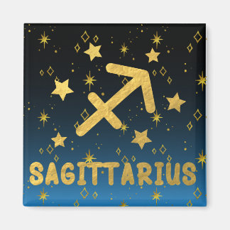 Sagittarius Zodiac Blue och Guld Magnet