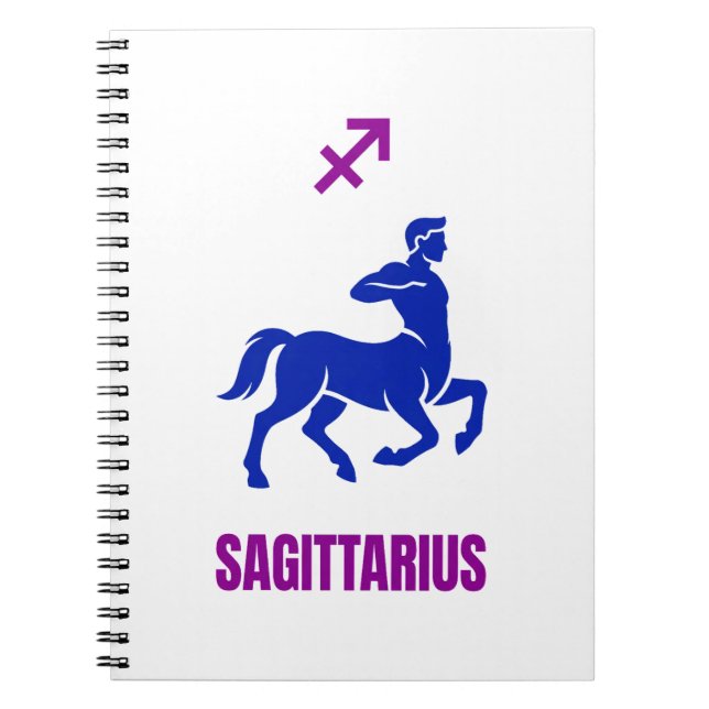 Sagittarius Zodiac Blue Silhouette Centaur Anteckningsbok (Framsidan)