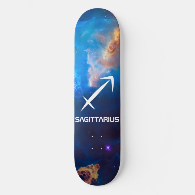 Sagittarius Zodiac Blue Skateboard (Framsida)