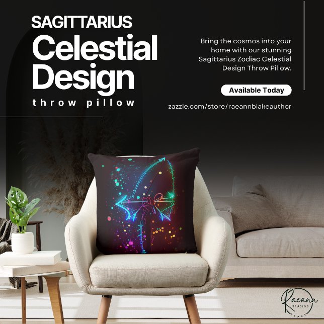 Sagittarius Zodiac Celestial Design Dekorativ kudd Kudde (Skapare uppladdad)