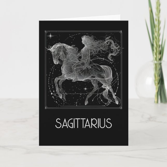 Sagittarius Zodiac Constellation blank, mappat kor Tack Kort (Framsida)