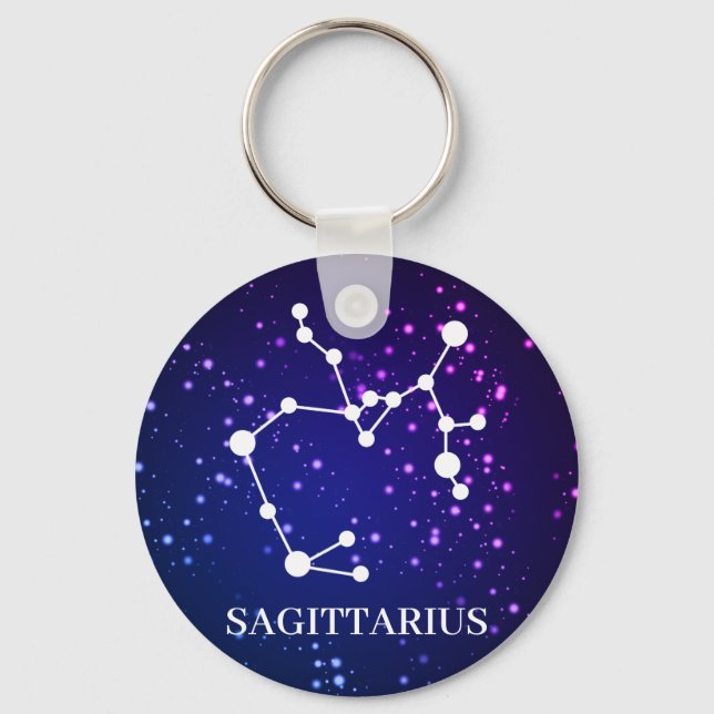 Sagittarius Zodiac Constellation Design Nyckelring (Framsida)