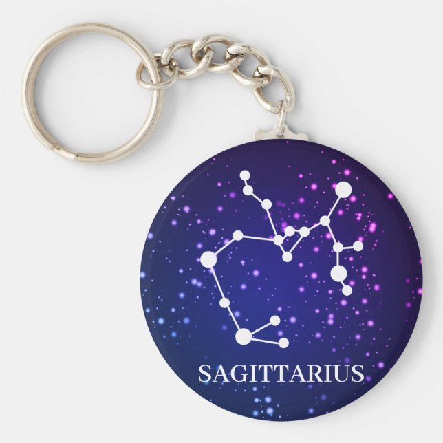 Sagittarius Zodiac Constellation Design Nyckelring (Framsidan)