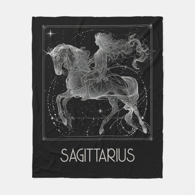 Sagittarius Zodiac Constellation Fleece Blanket (Framsidan)